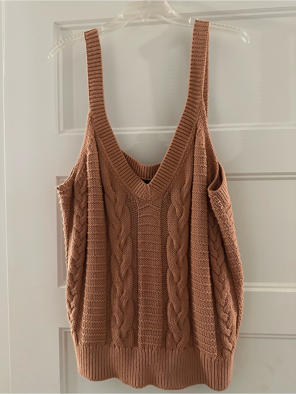 Banana Republic Cable Knit Sweater Tank in Warm Tan